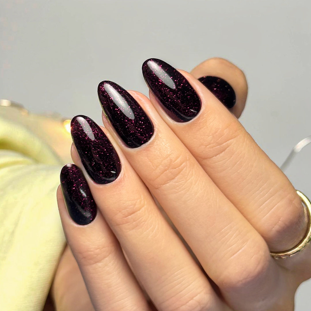 Top Coat No Wipe Fuchsia Sparkle 10g