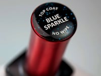 Top Coat No Wipe Blue Sparkle 10g