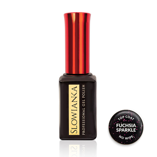 Top Coat No Wipe Fuchsia Sparkle 10g