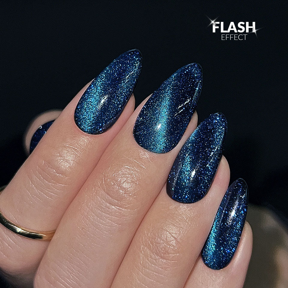 Top Coat No Wipe Flash Cat Eye Blue 10g